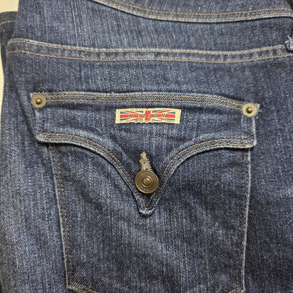 Hudson Beth Midrise Baby Boot Jeans Women's 31 Dark Wash Indigo Stretch Denim - Picture 9 of 13